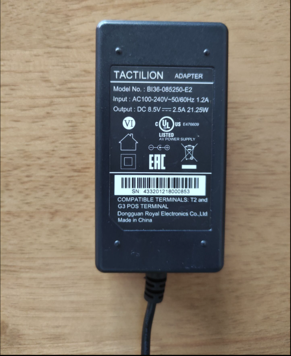 *Brand NEW* 8.5V 1.5A 2.5A AC DC ADAPTHE TACTILION BI36-085250-E2 POWER Supply