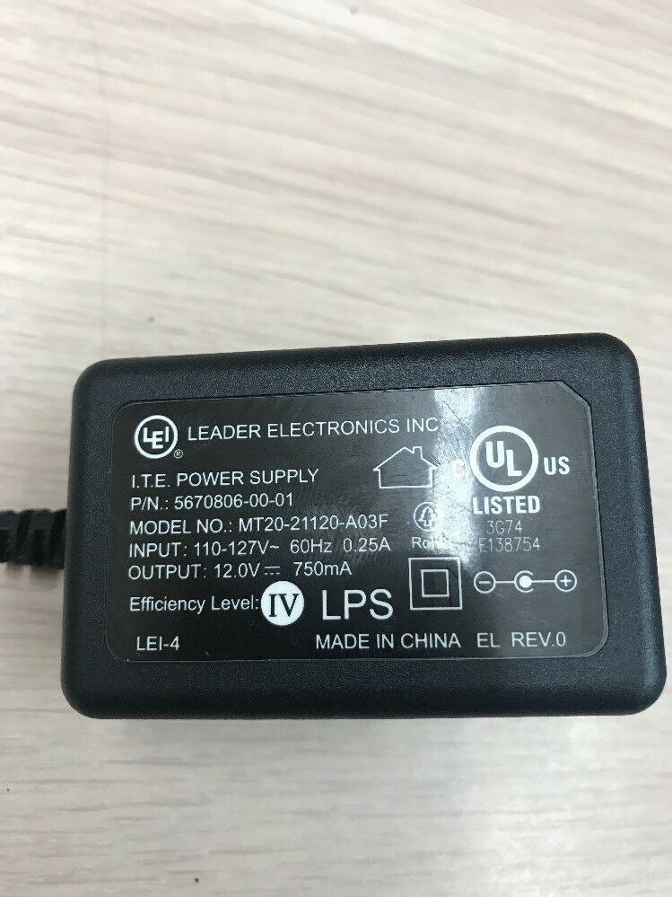 *Brand NEW* LEI MT20-21120-A03F 5670806-00-01 AC Power Supply 12V 750mA Adapter Charger - Click Image to Close