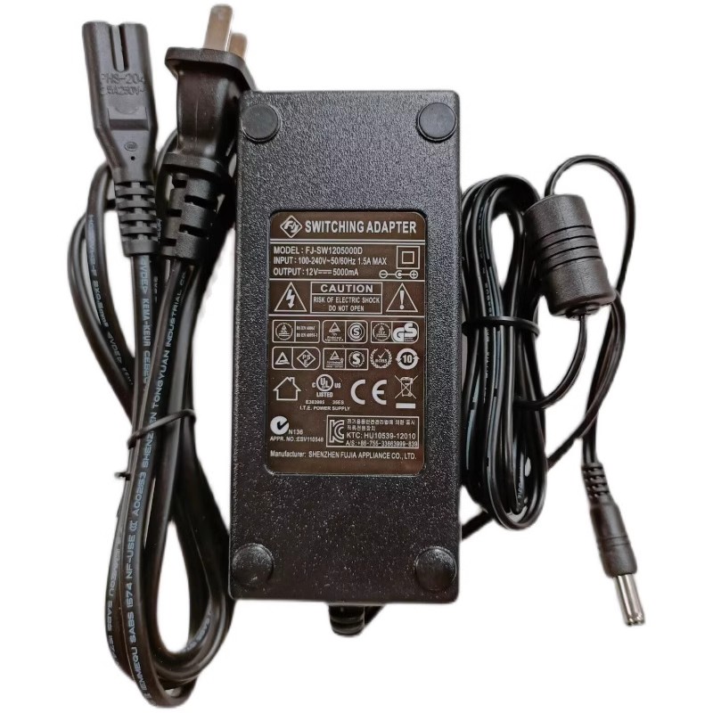 *Brand NEW* AC100-240V 50/60Hz FJ FJ-SW1205000D 12V 5000MA AC DC ADAPTHE POWER Supply - Click Image to Close