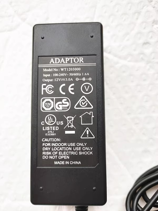 *Brand NEW* WT1203000 ADAPTOR 12v 3A AC DC ADAPTHE POWER Supply