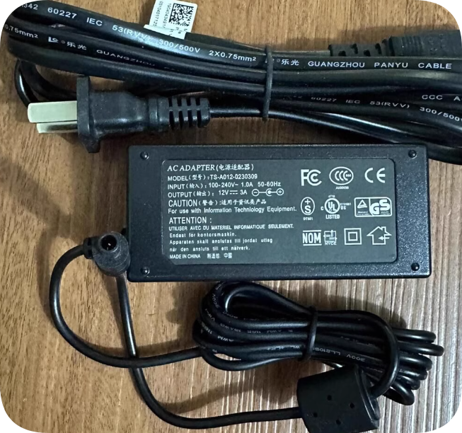 *Brand NEW*Original TS-A012-0230309 12V 3A AC ADAPTER Power Supply