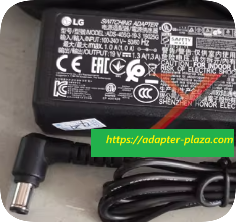 *Brand NEW*LG Continental 19V1.3A Power Adapter Charging Cable ADS-40SG-19-3 19025G with Pin Transformer