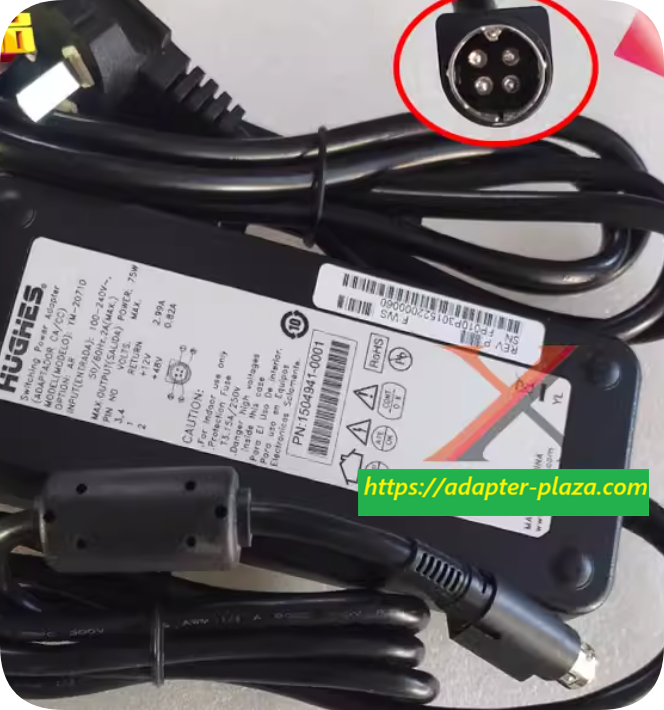 *Brand NEW*12V 2.99A 48V 0.82A power adapter cable YM-2071D 4-core 4-pin dual voltage two-output power supply