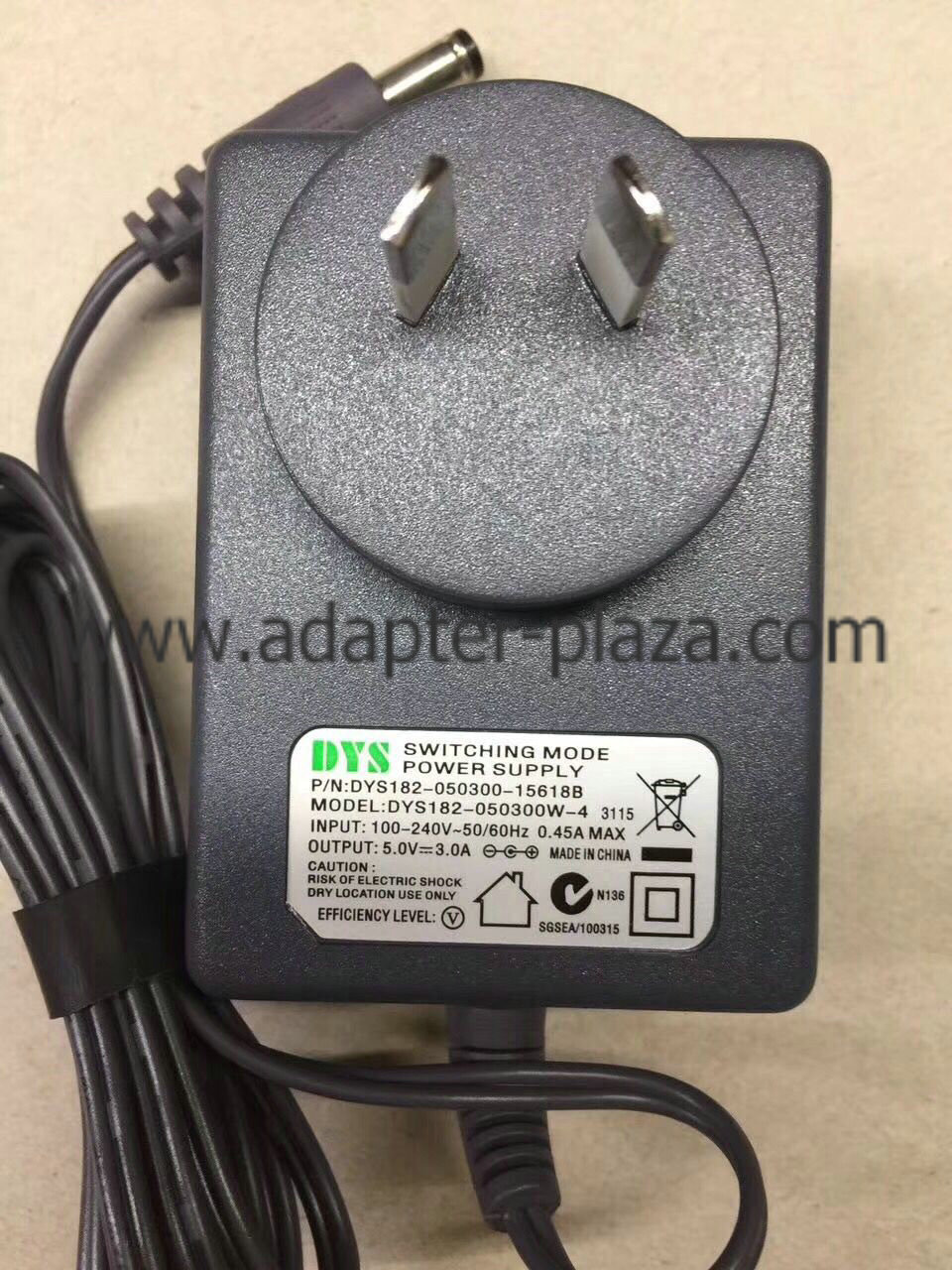 *Brand NEW* DYS DYS182-050300W-4 3115 P/N:DYS182-050300-15618B 5.0V 3.0A AC DC Adapter POWER SUPPLY - Click Image to Close