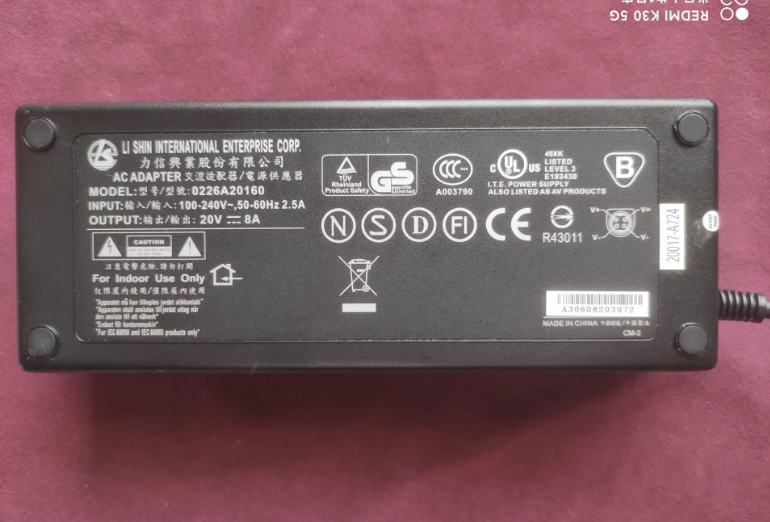 *Brand NEW* LI SHIN 0226A20160 20V 8A 160W AC DC ADAPTHE POWER Supply