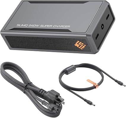 240W Universal Compact Gaming Laptop Charger Plus 2 USB-C Ports on it Connector Type DC, USB Type C Compatibl