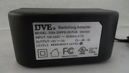DVE AC Adapter Power Supply 5V 3A Model: DSA-20PFE-05 FUS 050300 Brand DVE Connector Type Proprietary Compat DVE AC Adapter Power Supply 5V 3A Model: DSA-20PFE-05 FUS 050300 Brand DVE Connector Type Proprietary Compat