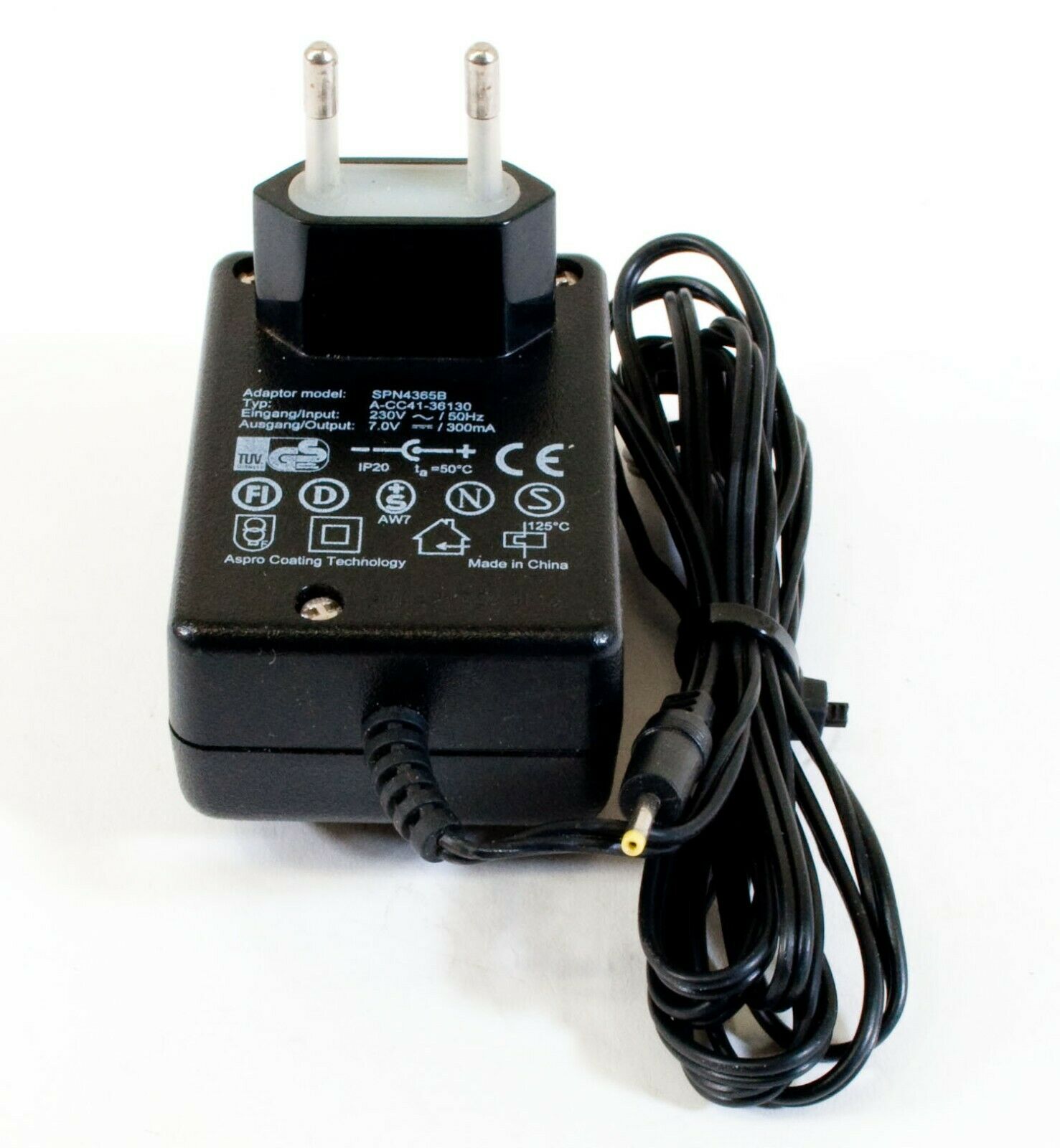 *Brand NEW*Aspro Coating SPN4365B 7V 300mA Original AC Adapter Power Supply Europlug