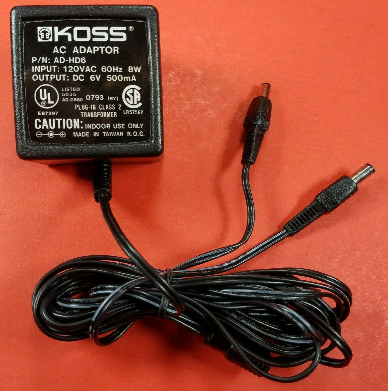 *Brand NEW*Genuine KOSS AD-HD6 Power Supply Adaptor Dual Output 6V 500mA OEM AC/DC Adapter