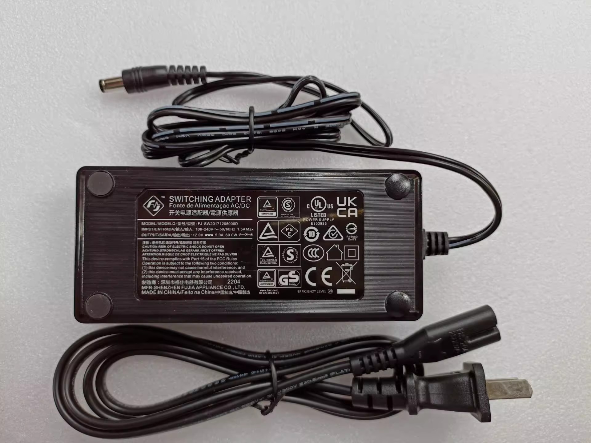 *Brand NEW* FJ FJ-SW20171205000D 12V 5000MA AC DC ADAPTHE POWER Supply