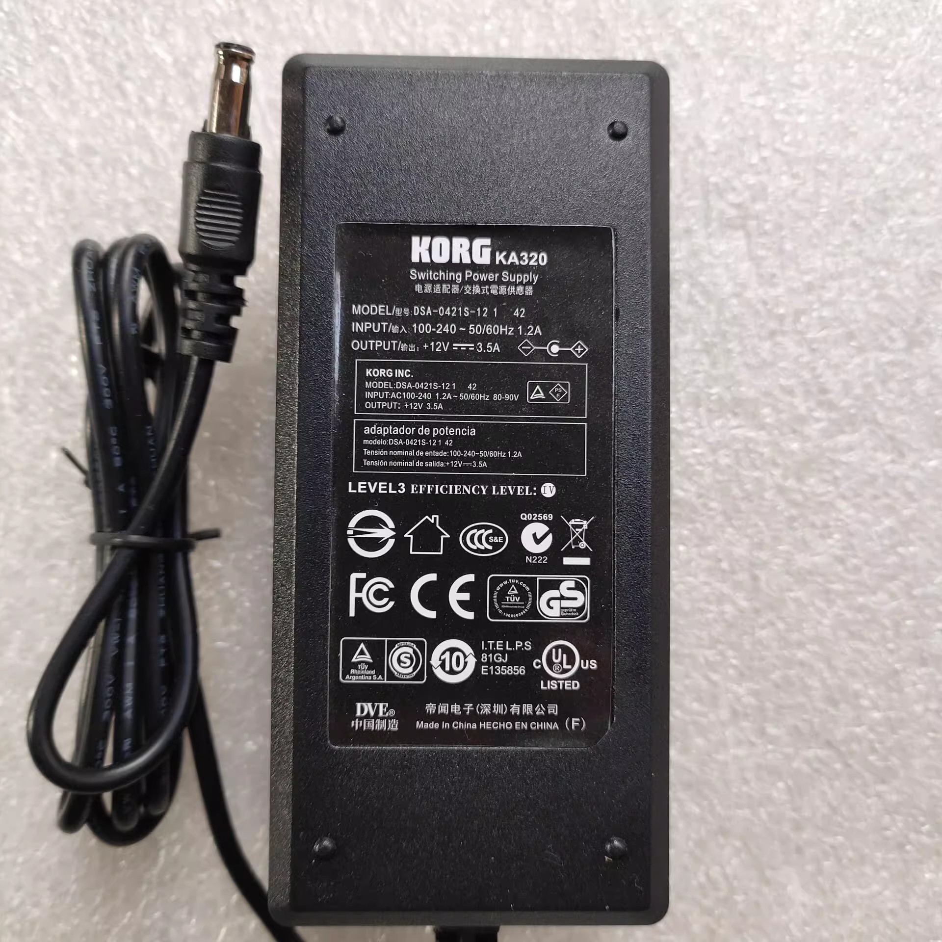 *Brand NEW*DSA-0421S-12 1 42 KORG DVE DSA-0421S-12 KA320 12V 3.5A AC DC ADAPTHE POWER Supply