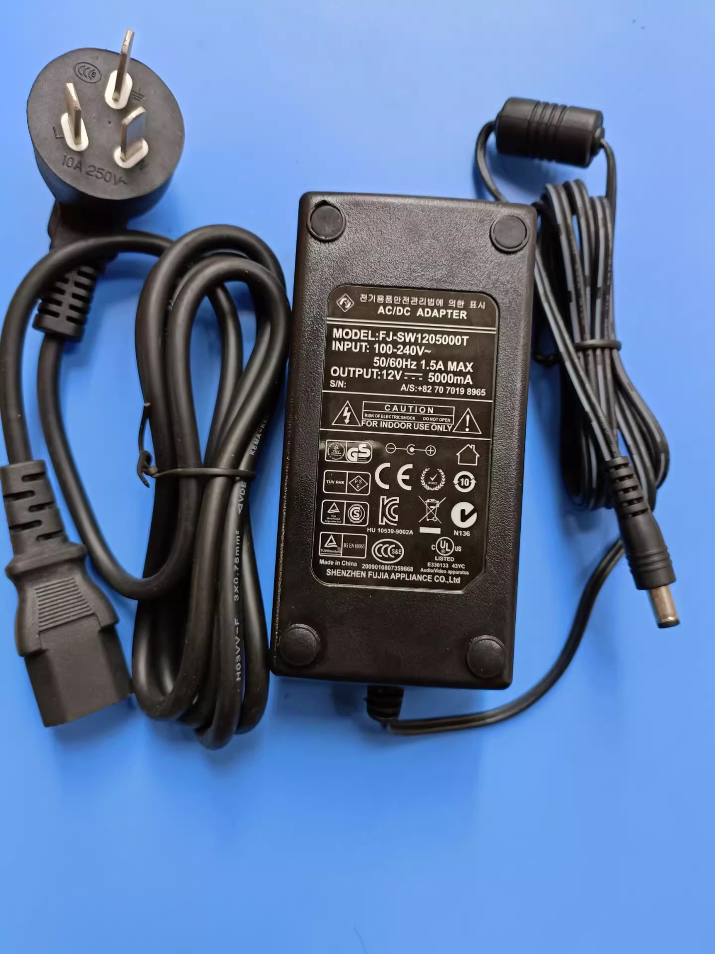 *Brand NEW* 5.5MM*2.1MM FJ-SW1205000 FJ 12V 5000MA AC DC ADAPTHE POWER Supply