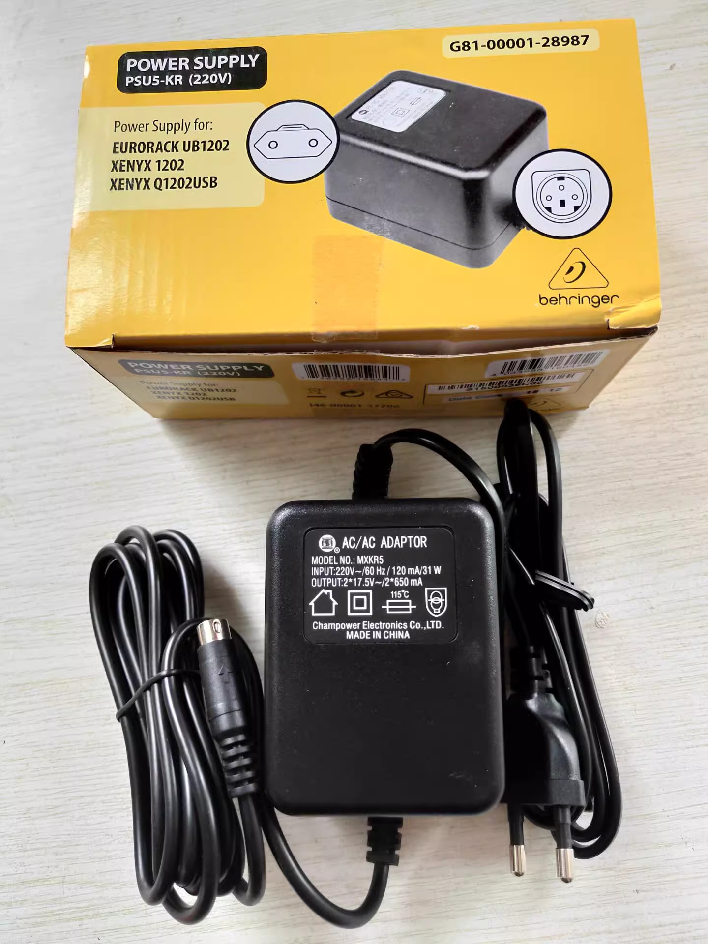 *Brand NEW* 3pin 2*17.5V 2*650MA AC DC ADAPTHE XENYX1202 MKR5 BEHRINGER POWER Supply