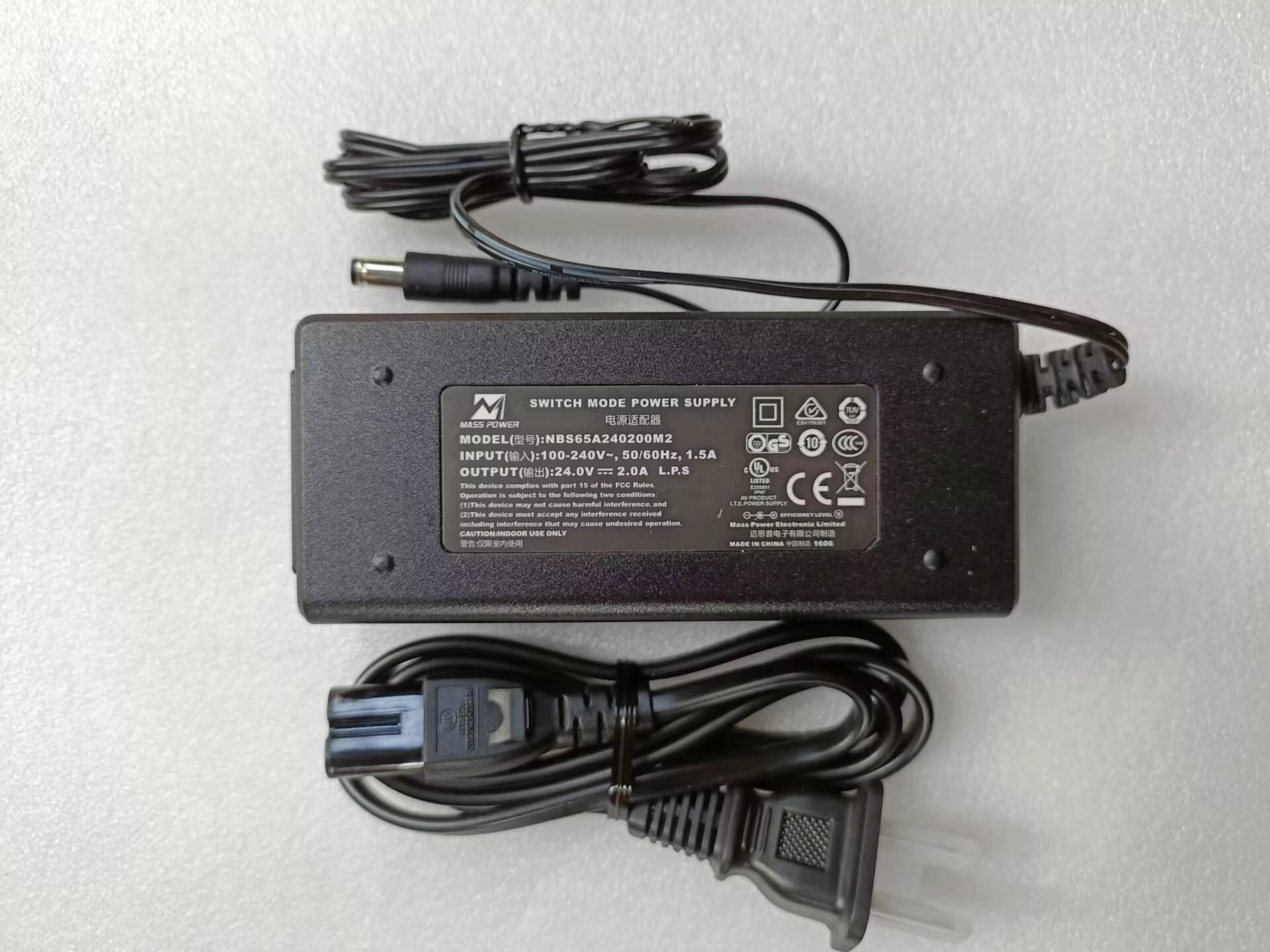 *Brand NEW*24V 2A AC DC ADAPTHE MASS POWER NBS65A240200M2 POWER Supply