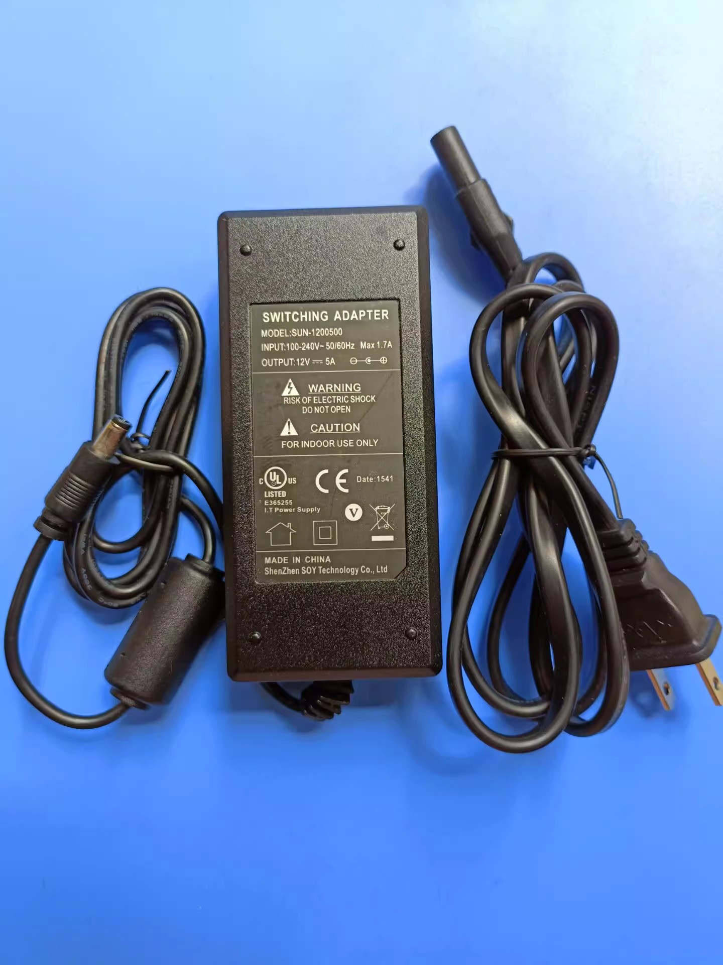 *Brand NEW* SOY SUN-1200500 12V 5A 60W AC DC ADAPTHE POWER Supply