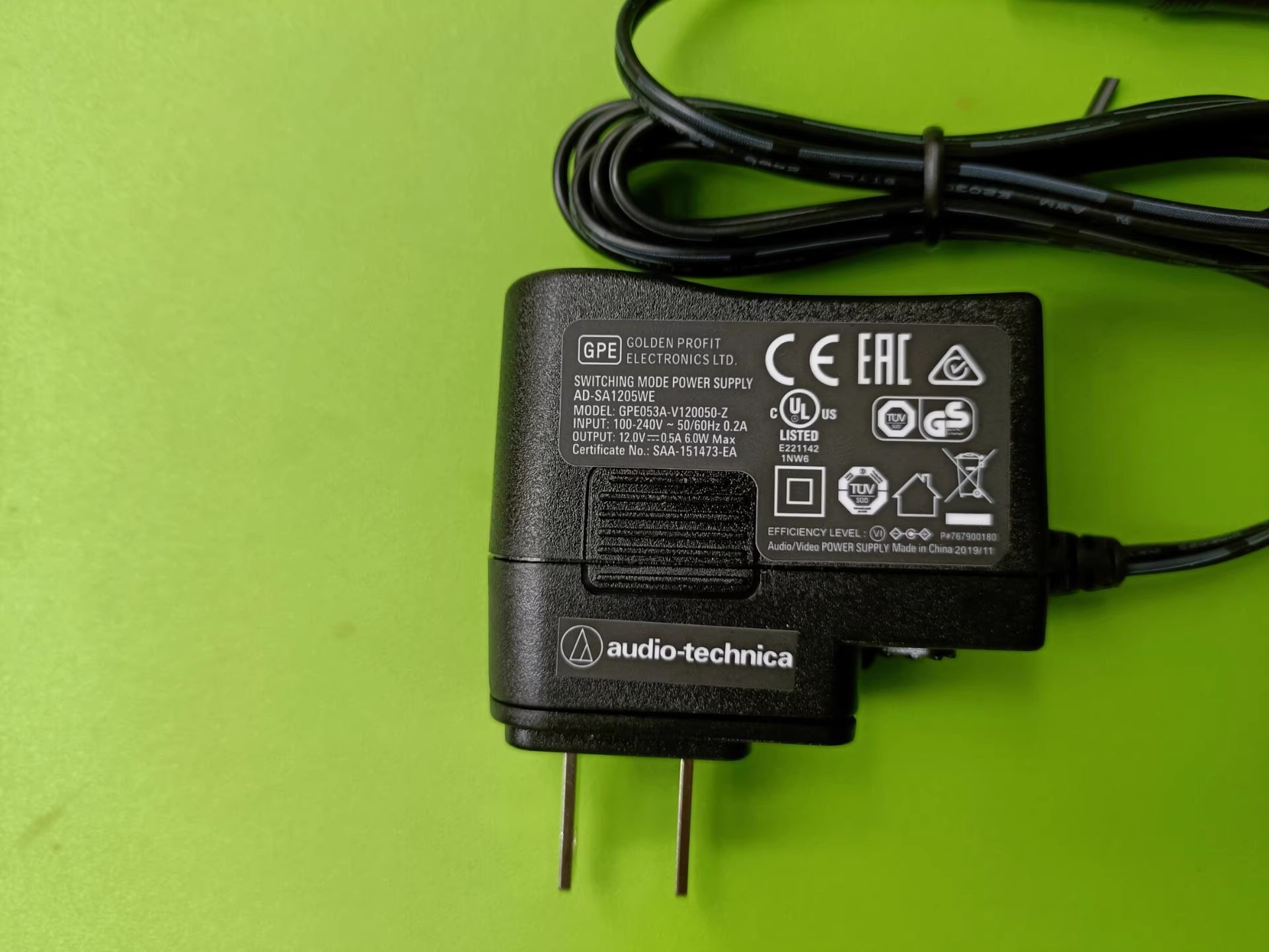 *Brand NEW* Audio Technica AD-SA1205WE GPE053A-V120050-Z 12V 0.5A AC DC ADAPTHE POWER Supply