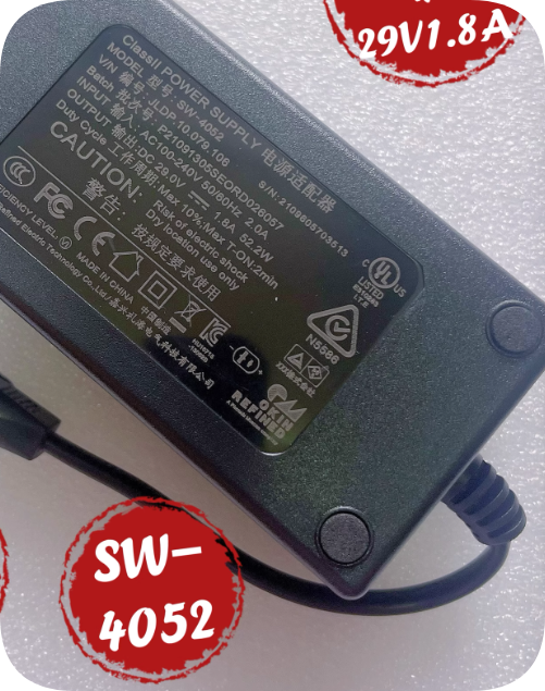 *Brand NEW*Original SW-4052 JLDP.10.079.106 29V 1.8A-2A 52.2W AC ADAPTER Power Supply
