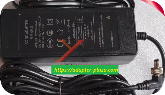 *Brand NEW* 24V 4A power adapter round port 5.5*2.1 charging cable KS100DU-2400400 DC supply transformer