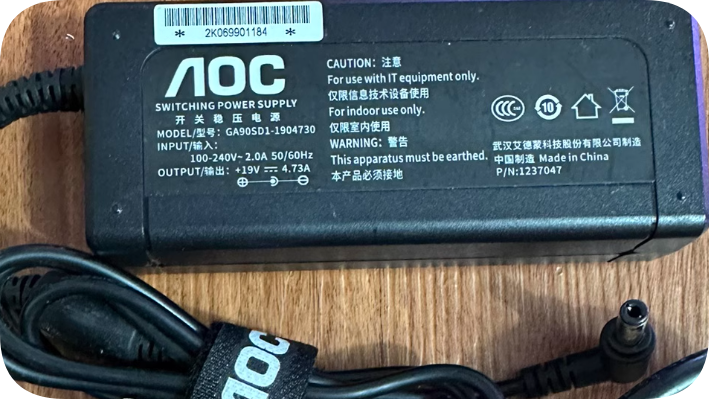 *Brand NEW*AOC computer all-in-one 236A7394 charger cable 19V4.73A power adapter cable transformer