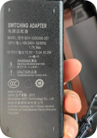 *Brand NEW*12V5.0A power cord SOY-1200500-327 round port charger cable Applicable to video recorder power adap