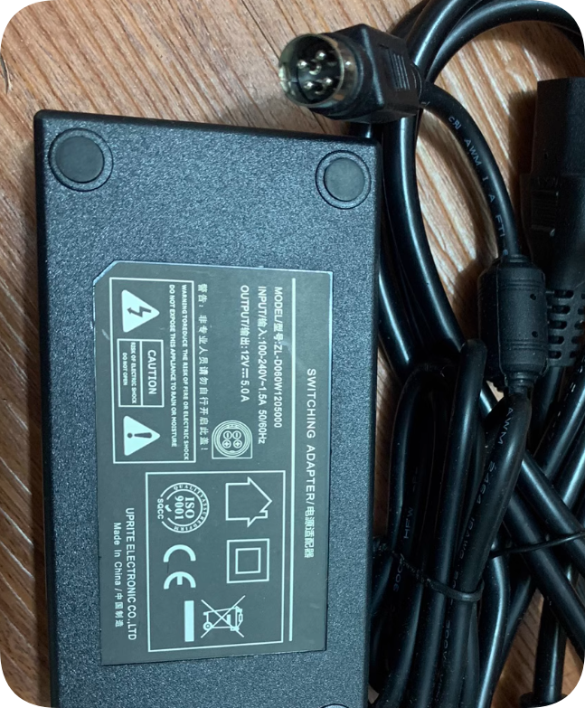 *Brand NEW*Zhilu 12V5A four-pin cash register power adapter ZL-D060W1205000 charger 60W