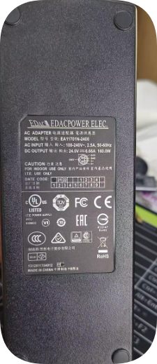 *Brand NEW*Yisheng EA11701N-2400 Power Adapter EDAC 24V 6.66A 160.0W 4-pin 4-hole charger cable