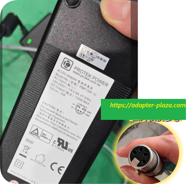 *Brand NEW* Applicable to PMP135F-12 power adapter 12V10A XLR head 4-hole charger fencing referee power supply