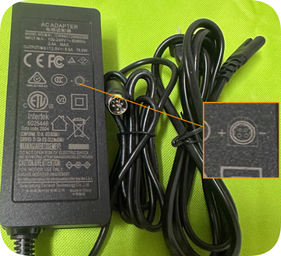 *Brand NEW*12V6.5A four-pin power adapter CW96C1208600BB DC12V78W round port 4-pin 4-core 4-hole