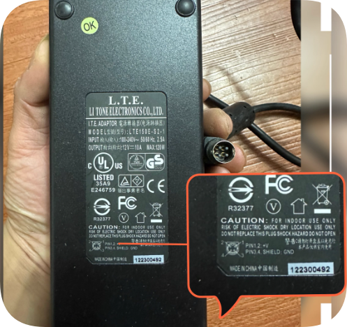 *Brand NEW*L.T.E. power converter model LTE150E-S2-1 output 12V10A MAX:120W four-pin 4-core