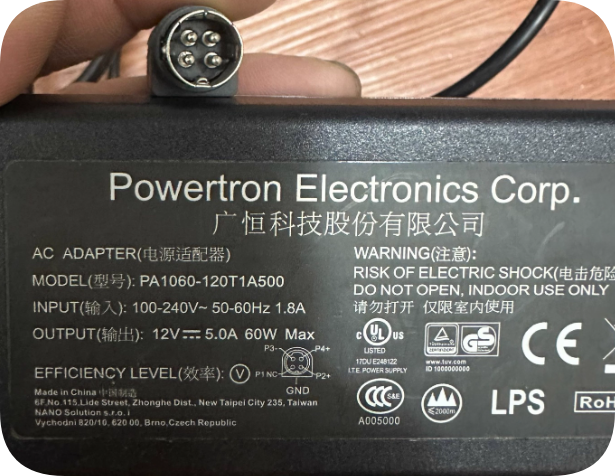 *Brand NEW*AC ADAPTER power adapter PA1060-120T1A500 output 12V 5.0A 60W Max four-pin