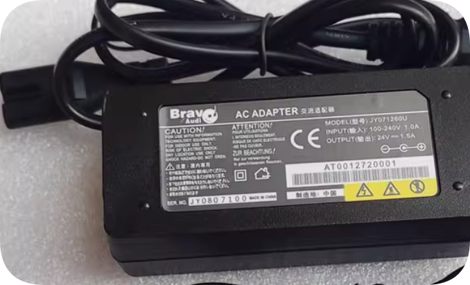 *Brand NEW*Brav Audi 24V 1.5A power adapter JY071260U charging cable 36W transformer 24V 1500mA