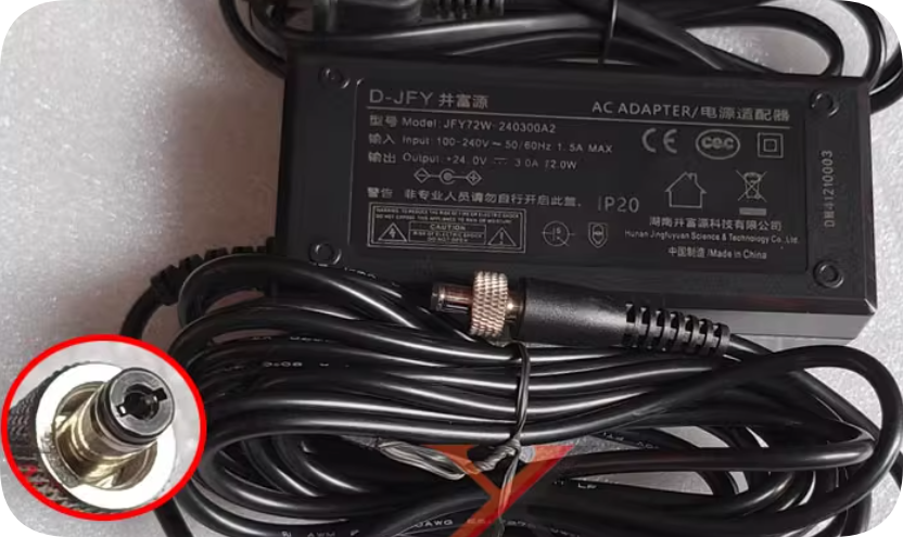 *Brand NEW*Jingfuyuan 24V 3A Power Adapter Cable JFY72W-240300A2 Nut Head Socket 72W Transformer JFY72W-240300