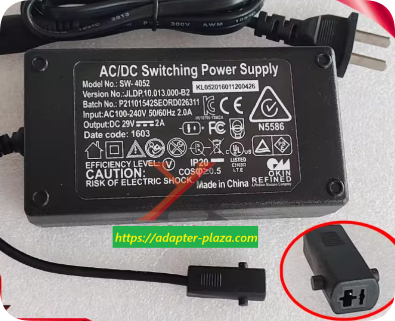 *Brand NEW*29V 2A power adapter SW-4052 charging cable JLDP.10.013.000.B2 sofa/chair/bed transformer
