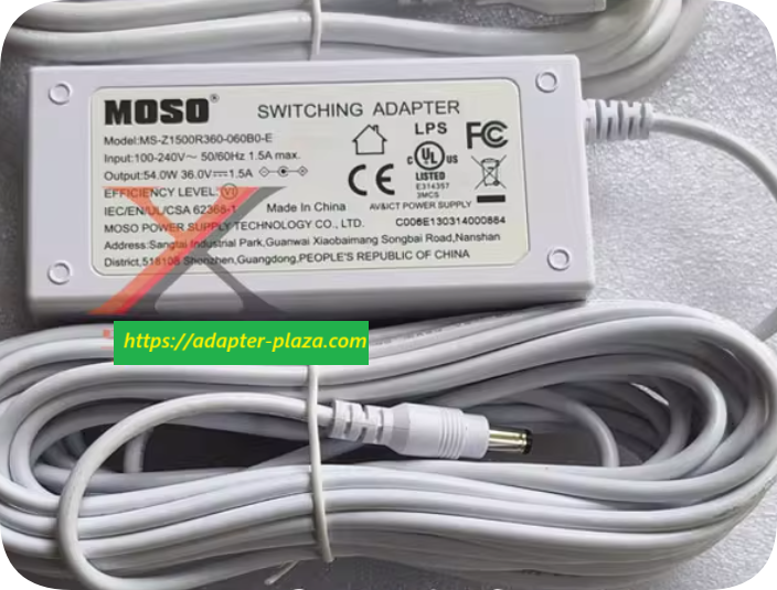 *Brand NEW* MOSO MS-Z1500R360-060B0-E 36V 1.5A 54W AC ADAPTER Power Supply