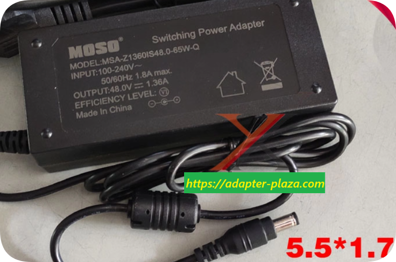 *Brand NEW* US Standard MOSO 48V 1.36A Power Adapter MSA-Z1360IC48.0-65W-Q/MSP-Z1360IC48.0-65W for Hikvision P
