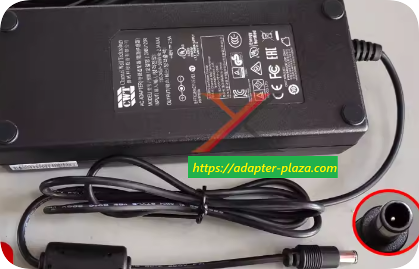 *Brand NEW* CWT 48V2.5A power supply suitable for Dahua POE video recorder round port with pin plug charging c