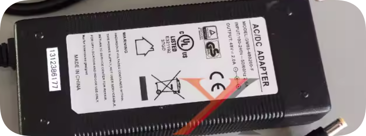 *Brand NEW* GVE Three-prong 48V 2A power adapter GM85-480200-F/GM85-480200/GM95-480200-F universal DC 48V 1.5A