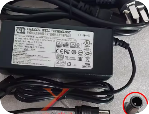 *Brand NEW*CWT Qiaowei 48V 1.25A Power Adapter KPL-060S-VI Round Pin Plug Charging Cable Transformer