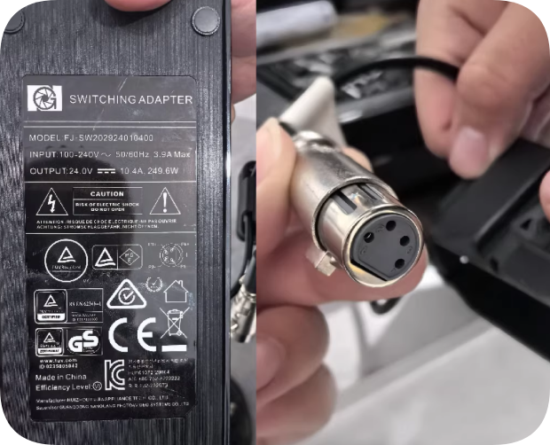 *Brand NEW*24V 10.4A/24.0V 10.4A 249.6W XLR connector four-hole Compatible with FJ-SW202924010400 power supply