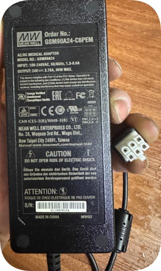 *Brand NEW*Mean Well GSM90A24-C6PEM Power Adapter 24V 3.75A 6-pin 6-hole Charger Cable Transformer Cable