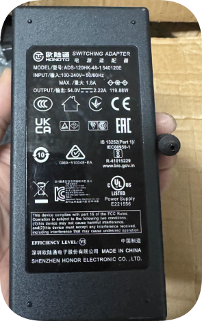 *Brand NEW*Euroton 54V 2.22A 119.88W Power Adapter ADS-120HK-48-1 540120E Hikvision Video Recorder Cable