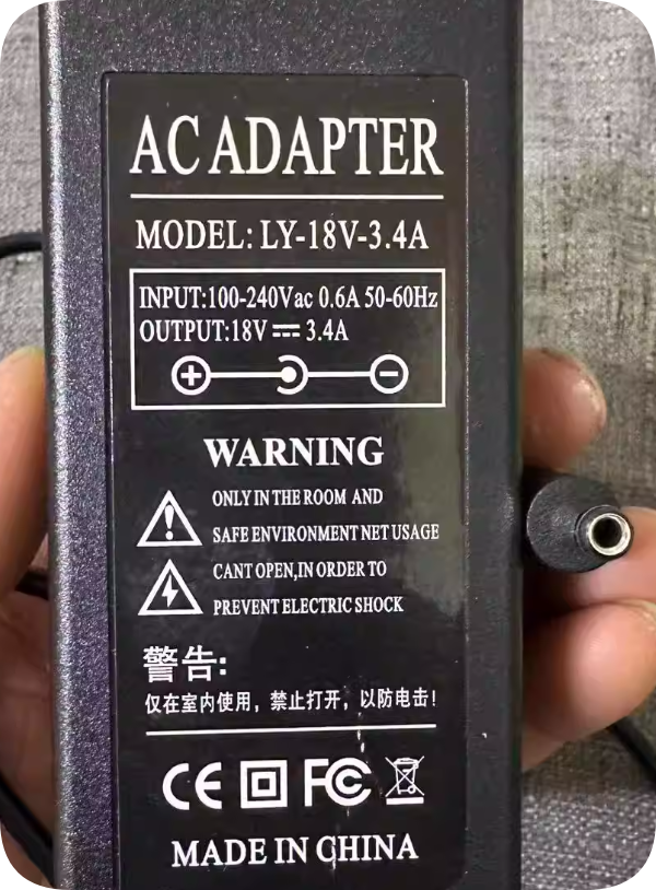 *Brand NEW*Compatible with LY-18V-3.4A power adapter 18V 3.4A round port charger transformer power supply