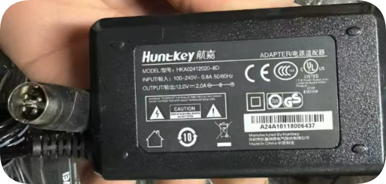 *Brand NEW*Huntkey HKA02412020-8D 12V 2A 4-pin Figure-eight Power Adapter for Hikvision Video Recorders and Pr