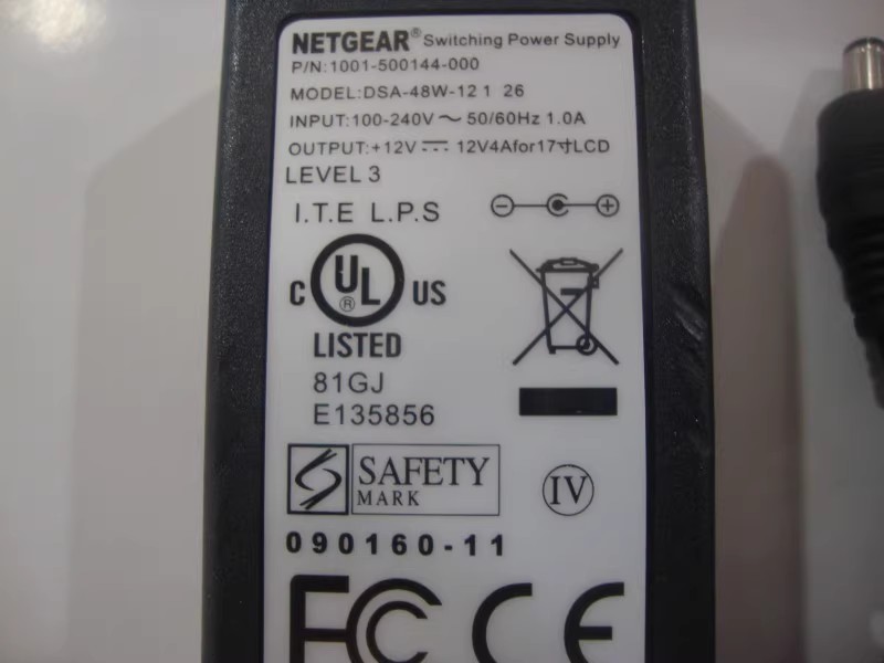 *Brand NEW* PSA-48W-12 12V 4A AC ADAPTER NETGEAR 1001-500144-000 DSA-48W-121 26 Power Supply