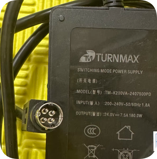 Genuine TURNMAX TM-K200VA-2407500PD 24V 7.5A 180W Switching Power Supply, 4-Pin Round Interface, 200-240V Indu
