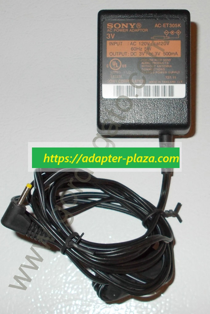 *Brand NEW*Sony Output: DC 3V 500mA Input: AC 120V 60Hz 5W Barrel type plug AC-ET305K 3V DC AC Adapter Power S