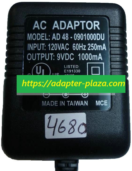 *Brand NEW*9VDC 1000mA AC ADAPTER AD 48-0901000DU AD480901000DU AD480901000 PLUG IN CLASS 2 TRANSFORMER I.T.E