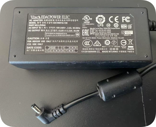 *Brand NEW*EDAC 15V 3.33A 50W AC Adapter EA10681G-150 Small Round Connector 4.0x1.7mm Power Supply