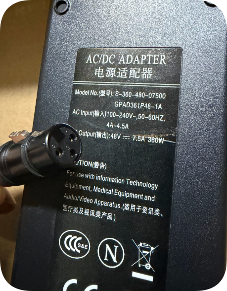 *Brand NEW*Jinbei EF-300BI Bi-Color Video Light Power Supply 48V 7.5A with XLR Connector S-360-480-07500 GPAD3