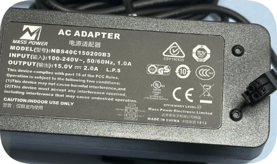 *Brand NEW*Original MASS POWER 15.0V 2.0A AC ADAPTER NBS40C150200B3 Power Supply